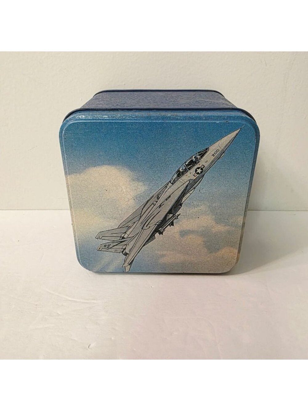 Smithsonian Institution F-14 Tomcat Fighter Jet Tin 1988 Potpourri Press EMPTY